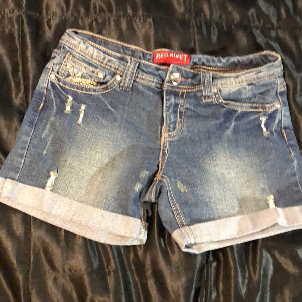 Red Rivet Shorts